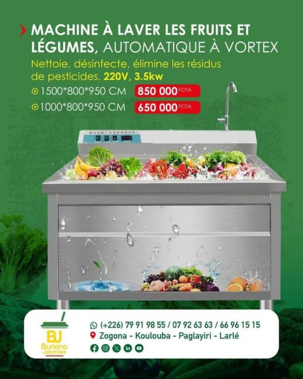 Machine à laver les fruits et légumes, automatique à vortex