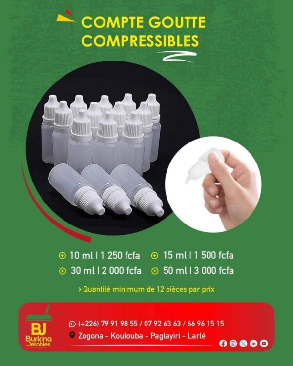 Compte goute compressibles