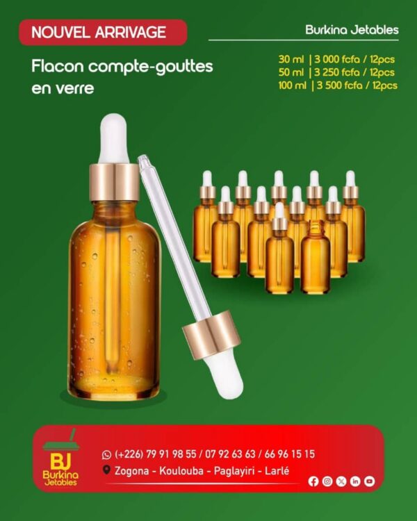 Facon compte-goutte en verre