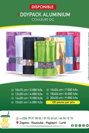 Doypack aluminium couleur DC
