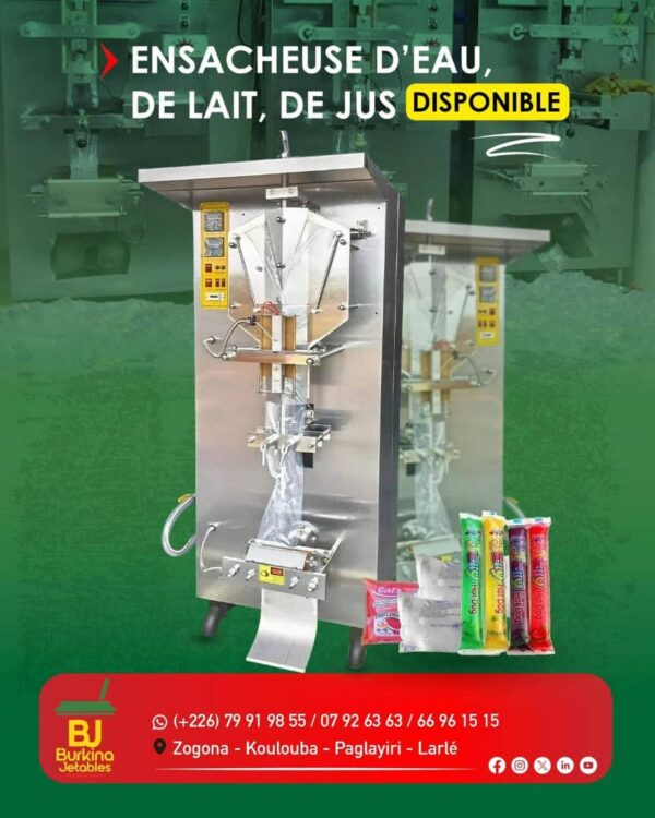 Ensacheuse d'eau, de lait, de jus